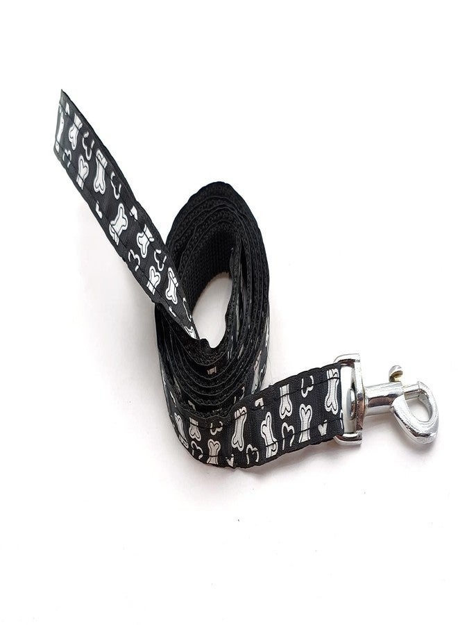 Pups&Pets Printed Nylon Collar Leash Set Adjustable 15 MM, Ideal for All Breed Small Dog & Puppies - (Black, Pattern 01) - Image 4
